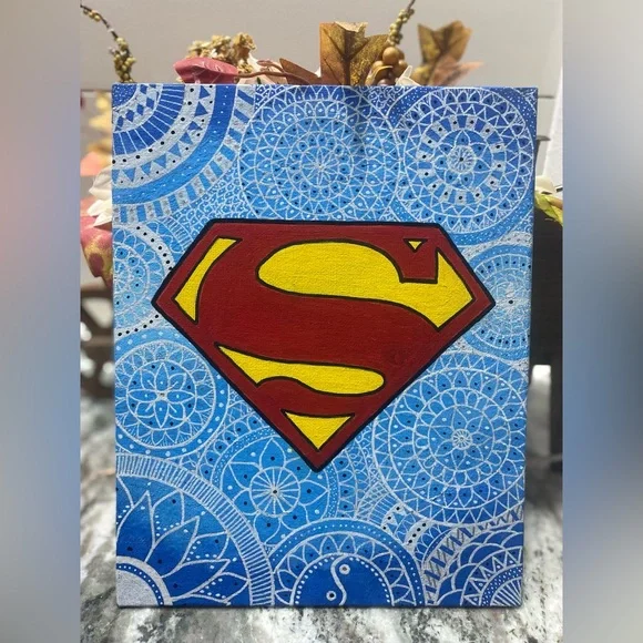 Superhero Logo Canvas Board Art - Picture 3 of 4